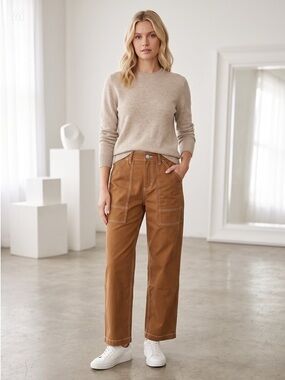 High-Rise Straight Leg Women’s Jeans in Caramel